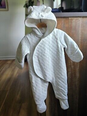 Quilted Winter Baby Bear One-Piece